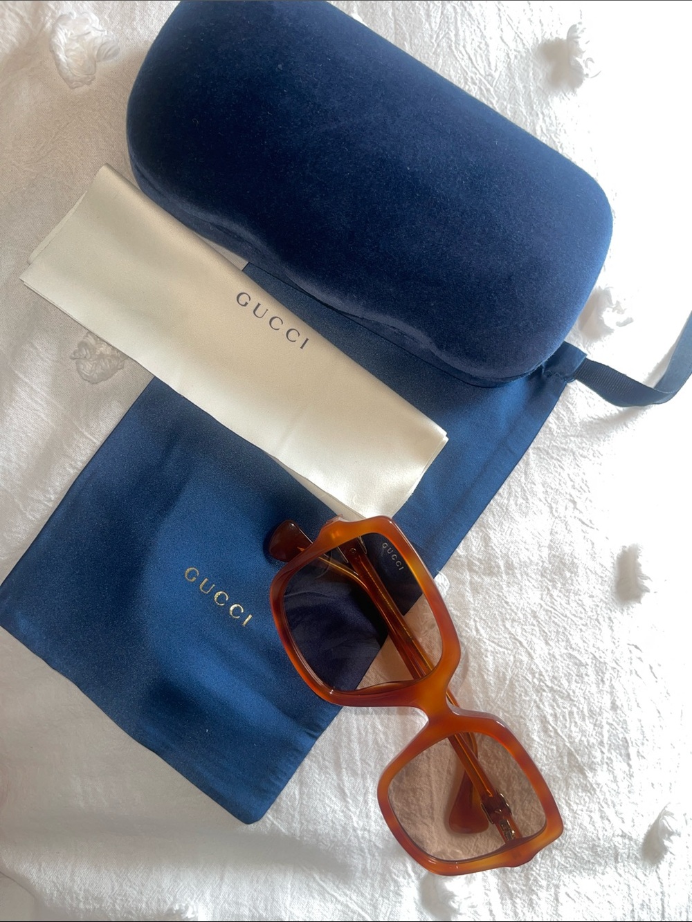 Gucci Tortoiseshell Oversized Square Sunglasses - Amber Brown
